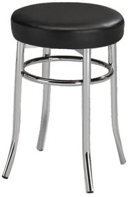 Taburet, piele ecologica neagra/crom, IRENA