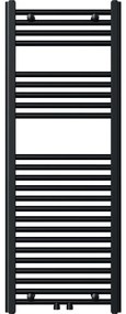 Novaservis - Radiator de baie tip scară 490W/230V 120x45 cm negru drept