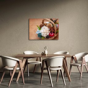 Tablou cu coș din nuiele (70x50 cm)