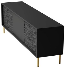 Comoda Bullet RTV-1 L180 cm negru/auriu