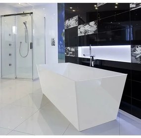 Cada baie freestanding dreptunghiulara, compozit, 159 x 65 cm, Cast Marble Cairo