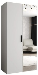 Dulap de haine 100 cm Borry 2 (alb + Negru). 1125802