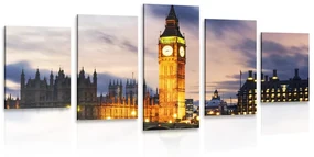 Tablou 5-piese Big Ben nocturn în Londra