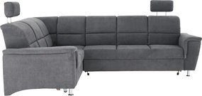 Colţar extensibil, material textil gri, model stânga, SANTIAGO