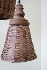 Lustra împletită manual din rattan si rachita, D22 cm