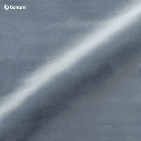 Pat dublu 160x200 cm albastru deschis tapițat cu spațiu de depozitare și somieră Kelp – Micadoni Home