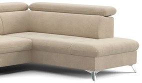 Canapea colțar extensibilă cu spațiu depozitare U CATANIA, dreapta, bej