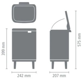 Coș Brabantia Bo Small Hi 1006645, 7 L, Ridicat, Deschidere lină și silențioasă, Negru mat