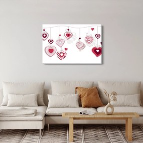 Tablou cu inimiore pictate (90x60 cm)