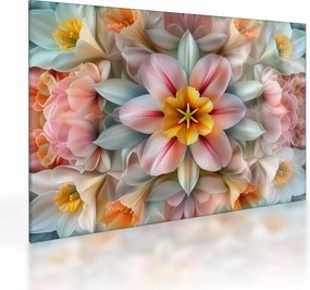 Tablou pe sticlă - Floare caleidoscopică (70x50 cm)
