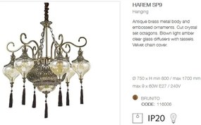 Candelabru LUX design clasic cu 6 brate, din alama finisaj antichizat, HAREM SP9 116006