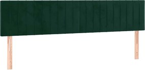 vidaXL Tăblii de pat, verde închis, 200x5x78/88 cm, catifea