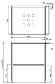 Set consola baie neagra Deante Temisto cu lavoar inclus 60 cm 665x500 mm