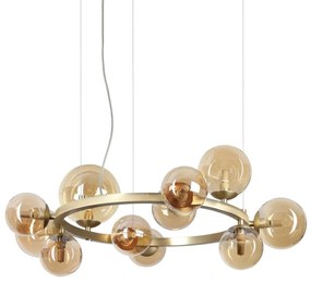 Ideal Lux - Candelabru LED suspendat pe cablu PERLAGE, 11xG9/3W/230V, Ø 73 cm, auriu/fumuriu