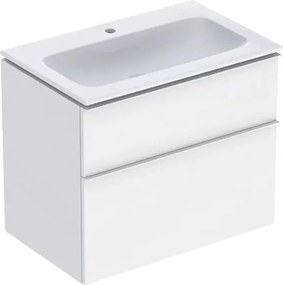 Set dulap baza suspendat Geberit iCon alb mat 2 sertare si lavoar 75 cm alb