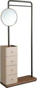 Suport pentru haine cu oglinda si sertare Coat Rack
