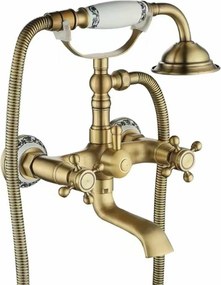 Baterie dubla comanda pentru cada auriu periat Rea Rustico