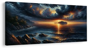 Tablou nori de furtună deasupra oceanului