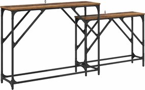 vidaXL Masă de consolă 2 pcs Lemn Vechi 100 x 28 x 75 cm Lemn compozit