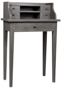 Birou gri din lemn de pin, single cu aspect vintage, Paris