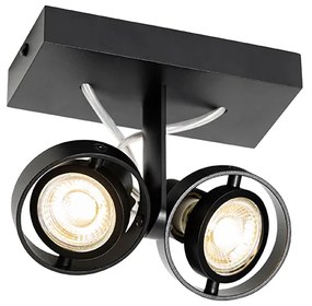Spotlight modern negru cu 2 lumini - Master 50