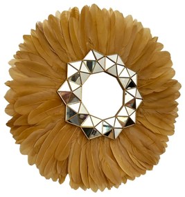Oglinda decorativa de perete cu pene GOLDY, 50-55 CM