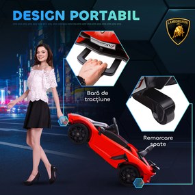 HOMCOM Mașinuță Electrică pentru Copii 3-5 Ani cu Uși Fluture, Mașinuță Electrică cu Telecomandă, 107,5x63x42 cm, Roșu | Aosom Romania