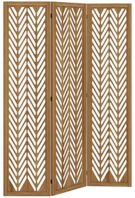 HOMCOM Paravent din lemn cu modele perforate, divizor de cameră interior pliabil cu 3 panouri din lemn 120 x 170 cm natural | Aosom Romania