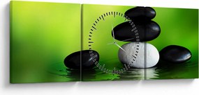 Tablou- Pietre pentru relaxare (cu ceas) (90x30 cm)