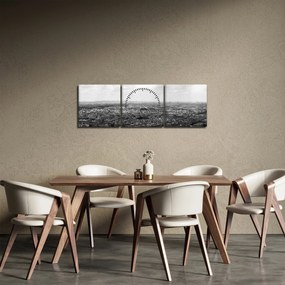 Tablou - Acoperișuri clădirilor din Paris (cu ceas) (90x30 cm)
