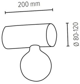 Spot de perete-Light 6994157 TRABO 1xE27/25W/230V