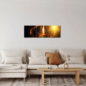 Tablou cu lumânare (cu ceas) (90x30 cm)