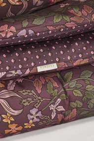Lenjerie de pat din satin Essenza Ophelia Plum Wine mov-inchis 140x200 cm