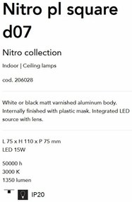 Spot LED aplicat modern Nitro pl square d07 NERO
