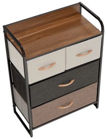 Comodă cu sertare din material textil HAZEL TIP 2,maro, M