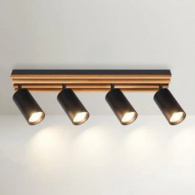 Brilagi - Spot SELE WOOD, 4x GU10, 30W, 230V, negru/lemn
