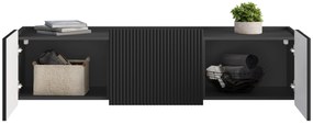 Dulap TV Malmi 150 cm suspendată - negru mat / negru