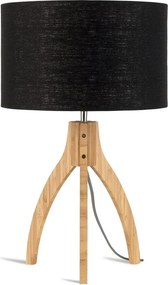 Lampa de masa cu trepied, realizata din materiale naturale, durabile si ecologice, Annapurna negru