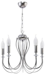 Jupiter 1688 - Lustră pe lanț MELANI 5xE14/40W/230V argintiu