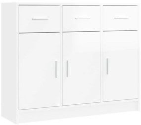 823010 vidaXL Servantă, alb extralucios, 91x28x75 cm, lemn prelucrat