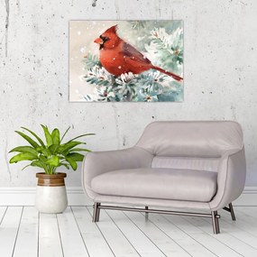 Tablou pe sticlă - Cardinal (70x50 cm)