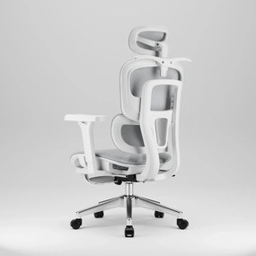 RESIGILAT- SIENA E15 Executive – Scaun Ergonomic cu Suport Lombar Reglabil pe Înălțime, Tetieră Reglabilă, Cotiere 3D, Șezut Extensibil, Reclinare 135°, Umeraș Integrat, Suport pentru Picioare și Bază Metalică, Mesh, Gri
