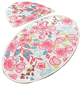 Set 2 Covorase baie Dolce Oval 60 x 100 cm 50 x 60 cm Antiderapant Multicolor