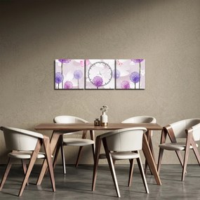 Tablou - Pe râul florilor (cu ceas) (90x30 cm)