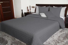 Cuvertură de pat dublu față de culoare gri închis Lăţime: 200 cm | Lungime: 220 cm