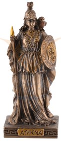 Mini statueta rasina cu finisaj bronz, mitologia greaca, zeita intelepciunii Atena