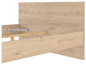 Pat matrimonial în culoare naturală cu aspect de lemn de stejar fără somieră 140x200 cm Naia – Tvilum