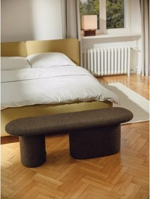 Bancă maro capitonată cu tapițerie din țesătură bouclé Rull – noo.ma