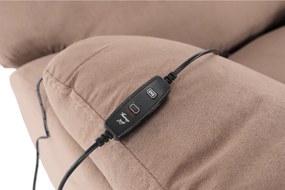 Fotoliu de masaj, reglabil, material textil grej TAUPE, LAMBERT