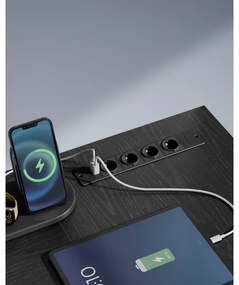 Birou cu iluminare integrată SOLEA-X, maro/negru